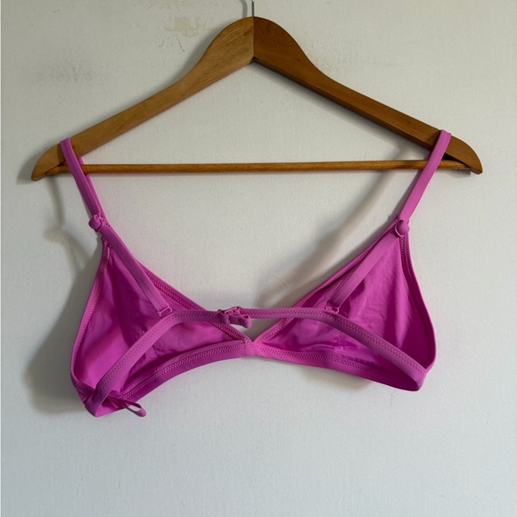 SKIMS Neon Orchid Pink Swim Adjustable Triangle Bikini Top size Large EUC - Picture 7 of 9